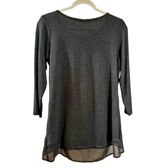 Belldini sequined blouse with sheer trim details size small - Picture 3 of 5